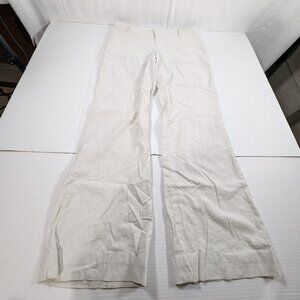Banana Republic Martin Fit Wide Leg Linen Cotton Women's Size 4 Tan Stripe **
